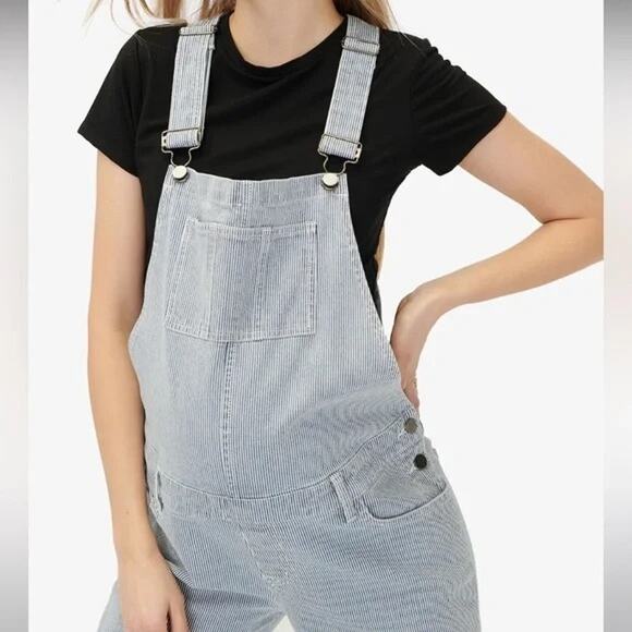 HATCH The Railroad Stripe Overalls Maternity Pregnancy Utility Jeans Size M - Picture 4 of 11